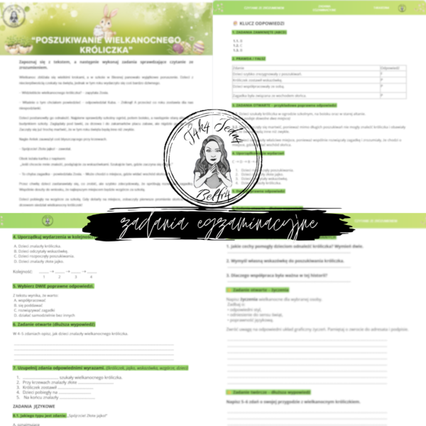“Poszukiwanie wielkanocnego króliczka” czytanie ze zrozumieniem kl. 4-6