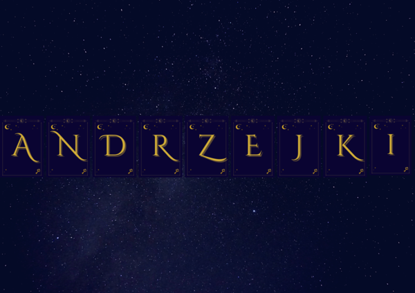 Napis ANDRZEJKI - litery do dekoracji sali i gazetki szkolnej