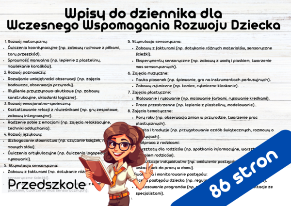 Wpisy do dziennika - Wczesne Wspomaganie Rozwoju Dziecka – Przykłady Wpisów do Dziennika