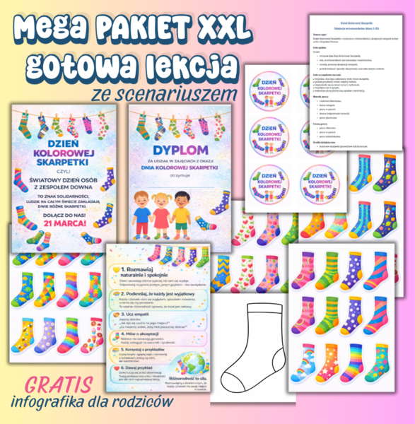 Światowy Dzień Osób z Zespołem Downa (21 marca) Dzień kolorowej skarpetki