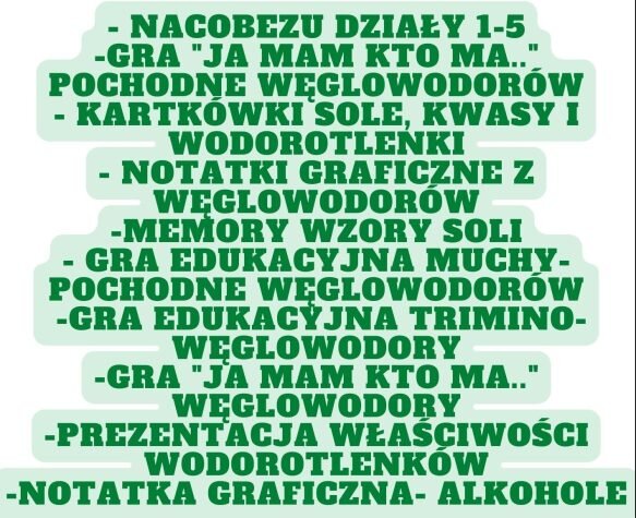 Zestaw chemia klasa 8 - pomoce dydaktyczne