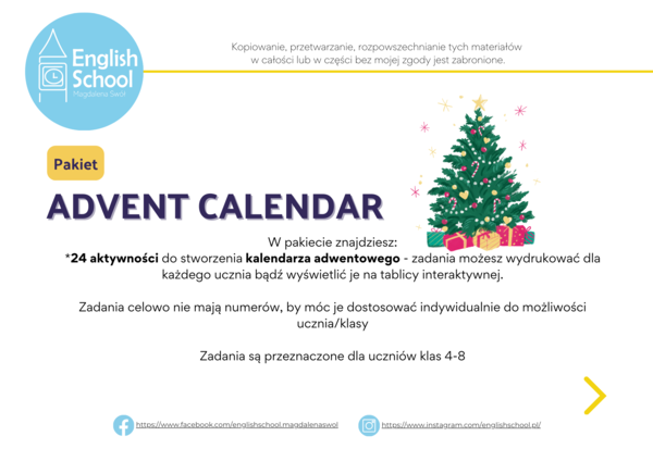 ADVENT CALENDAR - Kalendarz Adventowy A1