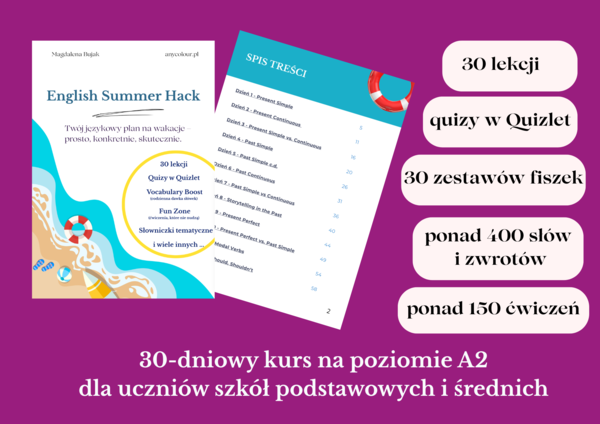 Angielski: Wakacyjny kurs na poziomie A2 dla uczniów w wieku 13-16 lat