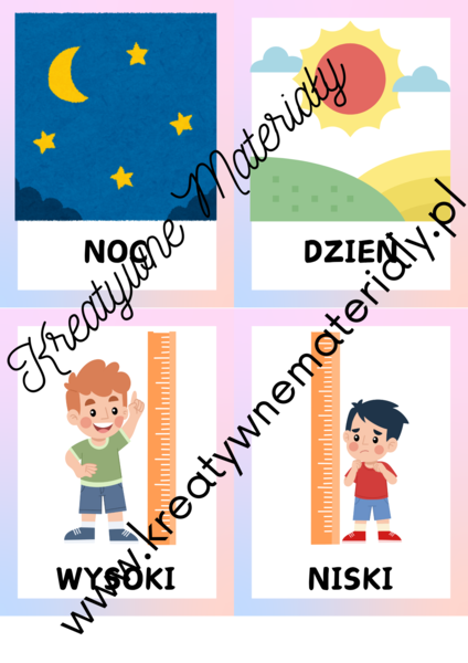 Przeciwieństwa - zestaw 52 kart