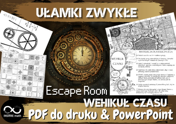 UŁAMKI ZWYKŁE klasa 5-8. Matematyczny Escape Room. Dodawanie, odejmowanie, mnożenie i dzielenie ułamków.