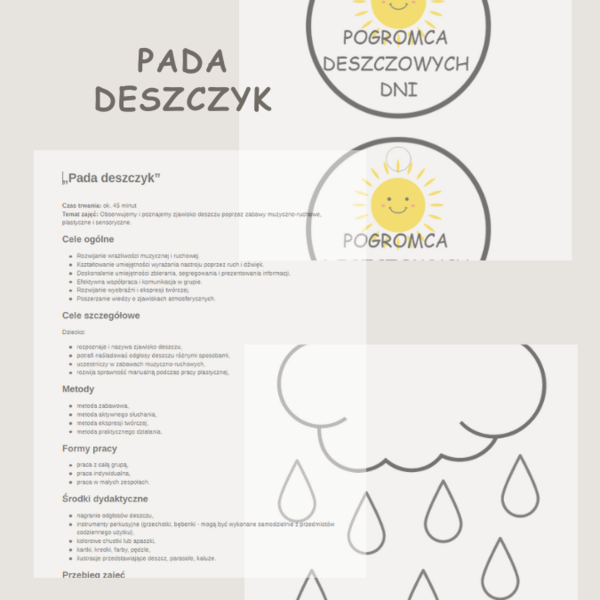 Scenariusz zajęć "Pada deszczyk"