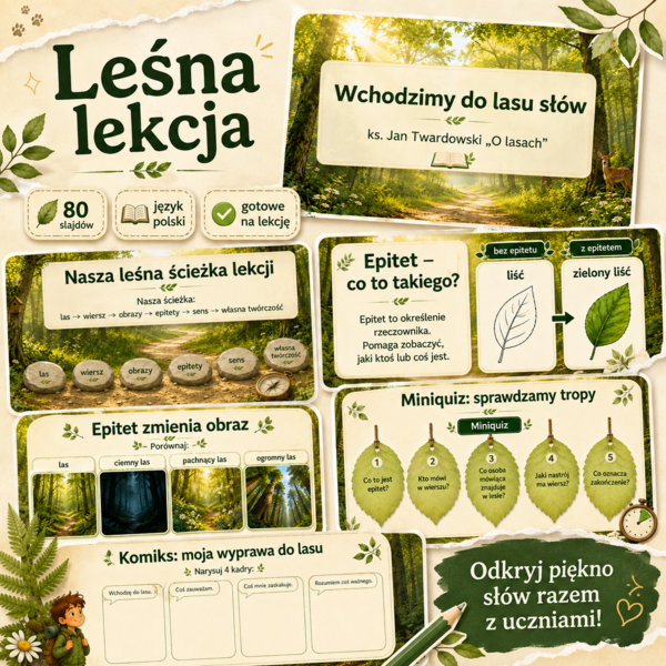 Prezentacja. "O lasach". Ks. Jan Twardowski. [80 Slajdów]