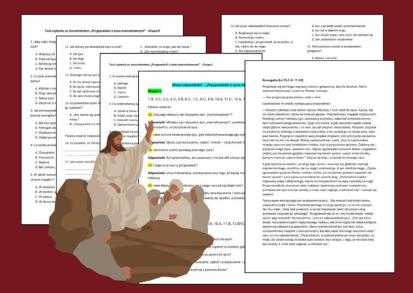 📖🕊️Test - CZYTANIE ZE ZROZUMIENIEM – „Przypowieść o synu marnotrawnym” 🌿 - kl. 5-6 - sprawdzian