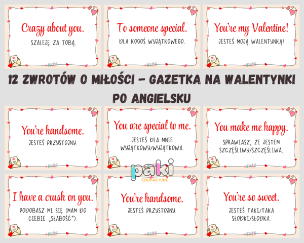 Walentynki // zwroty // gazetka // po angielsku