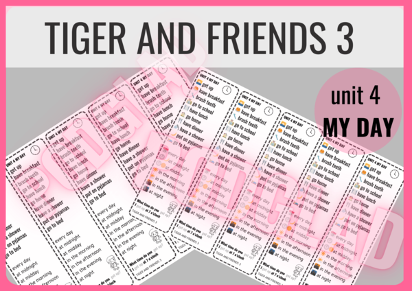 Tiger and Friends 3 unit 4 MY DAY - zakładki do książki