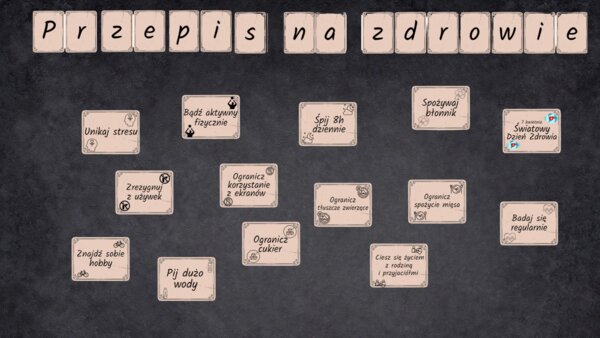 Gazetka na Światowy Dzień Zdrowia - Przepis na zdrowie