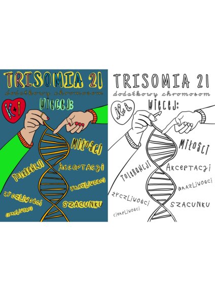 Plakat kolorowanka xl - Dzień Osób z Zespołem Downa - Trisomia 21