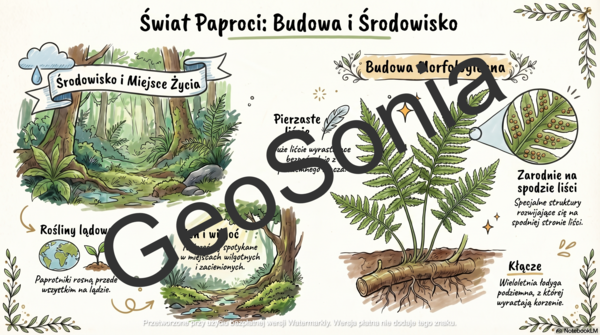 Paprotniki klasa 5 biologia sketchnotka