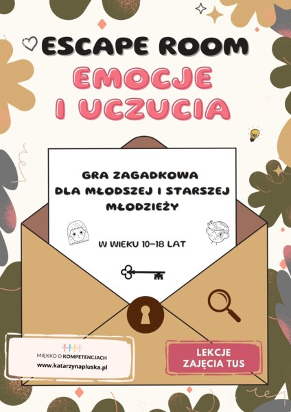 Escape room. Emocje i uczucia. Gra zagadkowa dla młodzieży młodszej i starszej