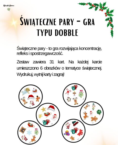 Świąteczne pary - gra typu dobble