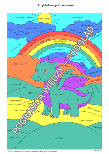 Przypadki rzeczownika - zestaw kart pracy (klasa 4)