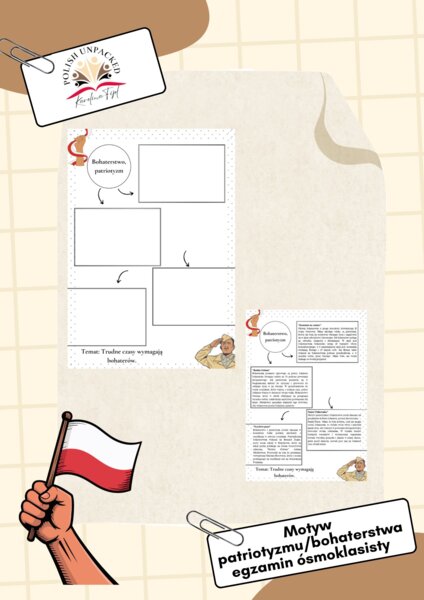 Motyw patriotyzmu, bohaterstwa + odpowiedzi egzamin ósmoklasisty, język polski
