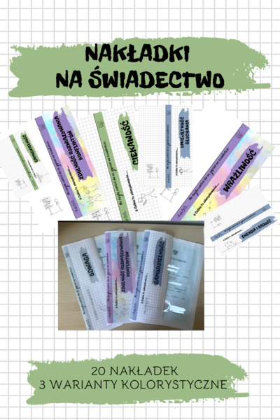 Nakładka na świadectwo - zakończenie roku szkolnego