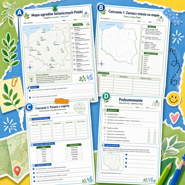 Mapa ogrodów botanicznych Polski