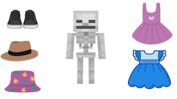 Ubieranka Minecraft Szkielet i Creeper do wycięcia