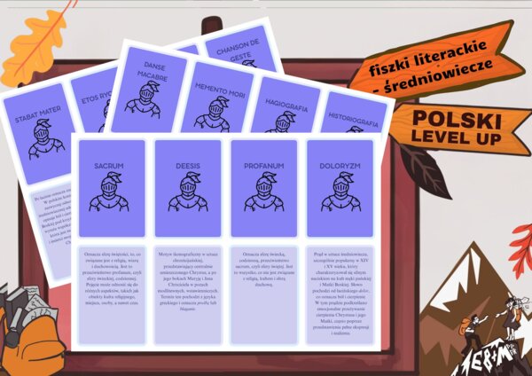 fiszki literackie_średniowiecze_Polski Level Up