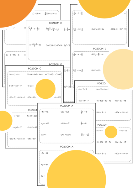 Szybkie karteczki - Rozwiązywanie równań. Równania. Klasa 7. Klasa 8.