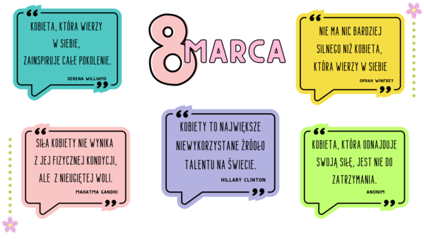 Inspirujące Cytaty o Sile Kobiet – Przejrzysta i Minimalistyczna Gazetka/dekoracja na 8 Marca/Możliwość własnej aranżacji, dodatkowe dekoracje