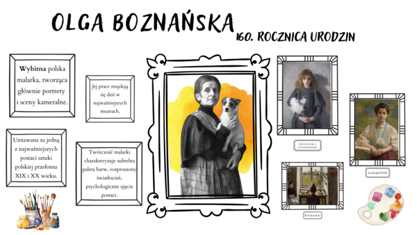 OLGA BOZNAŃSKA- 160. rocznica urodzin/ patronka roku/gazetka/ozdoba/możliwość własnej aranżacji