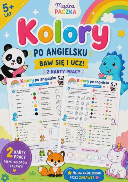 Kolory po angielsku – 2 karty pracy dla dzieci