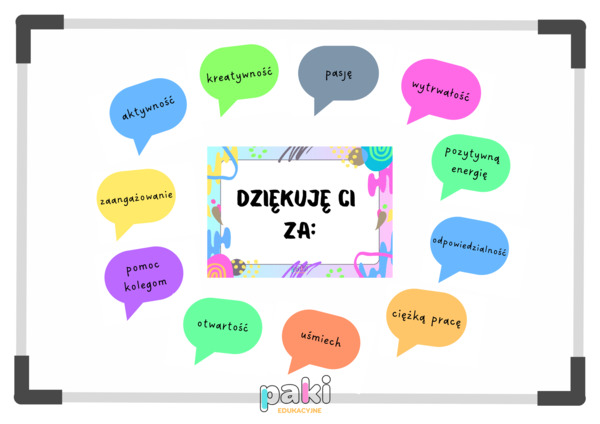 Dziękuję Ci za... / zakończenie koniec roku - GAZETKA, dekoracja do sali, świetlicy, biblioteki