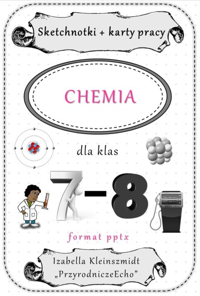 Ogromny zestaw chemicznych sketchnotek i kart pracy + gratisowe linki do prezentacji multimedialnych niekomercyjnych wykonanych w genial.ly do indywidualnego pobrania i użycia do celów niekomercyjnych z CHEMII do klas 7 -8. Materiały wykonane są w progra