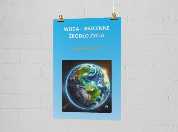 Plakat o wodzie i jej oszczędzaniu