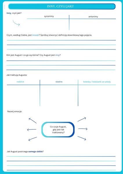 Cudowny chłopak - karty pracy do lekcji o inności, odmienności