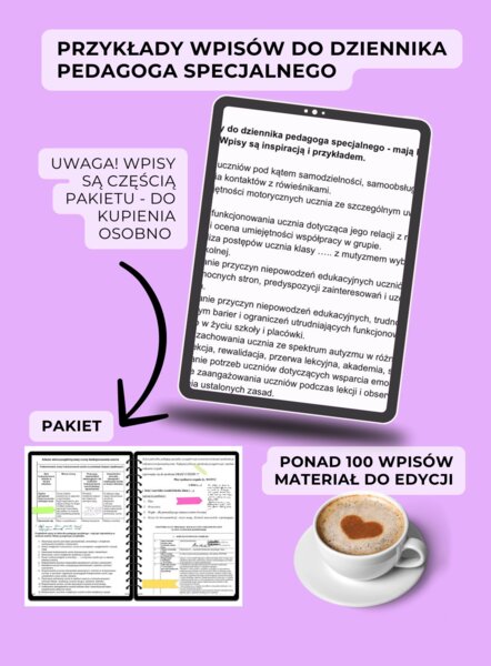 Wpisy do dziennika pedagoga specjalnego