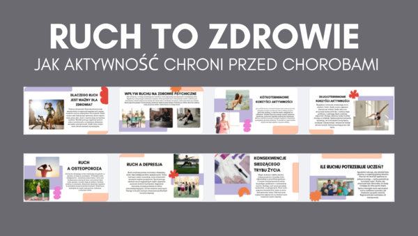 Edukacja Zdrowotna, Godzina wychowawcza- Ruch to zdrowie –jak aktywność chroni przed chorobami .– kl 7- 16 SLAJDÓW PDF
