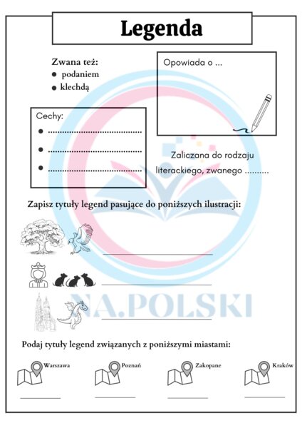 Legenda - karta pracy