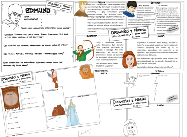 Opowieści z Narnii - 4 karty puste i 4 wypełnione