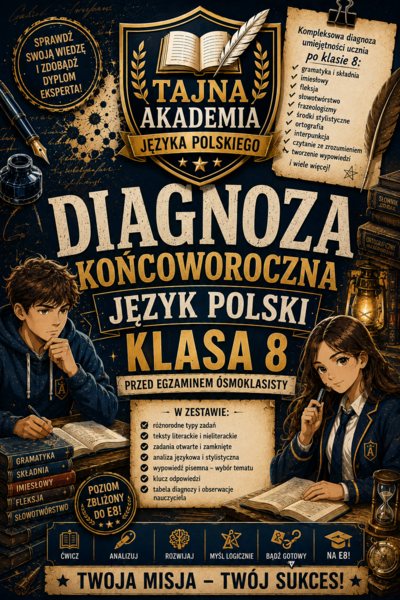 Diagnoza końcoworoczna – język polski klasa 8 | test kompetencji przed egzaminem ósmoklasisty
