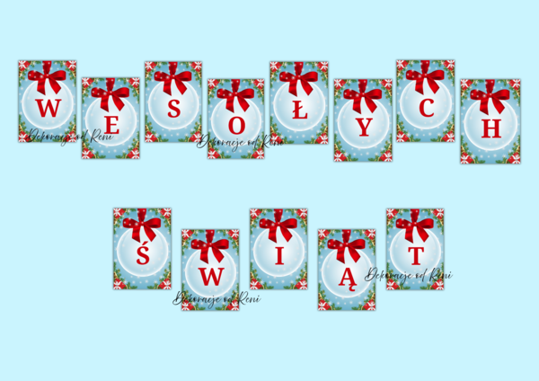 WESOŁYCH ŚWIĄT - girlanda wersja3