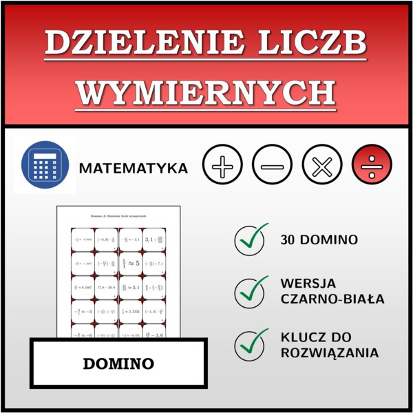 Domino - Dzielenie liczb wymiernych | matematyka
