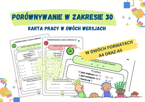 Porównywanie liczb w zakresie 30 - dwie wersje dwustronne