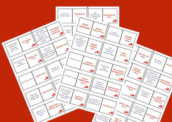 WALENTYNKI - serce - związki frazeologiczne - frazeologizmy - egzamin - DOMINO