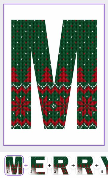 MERRY CHRISTMAS sweterkowe literki