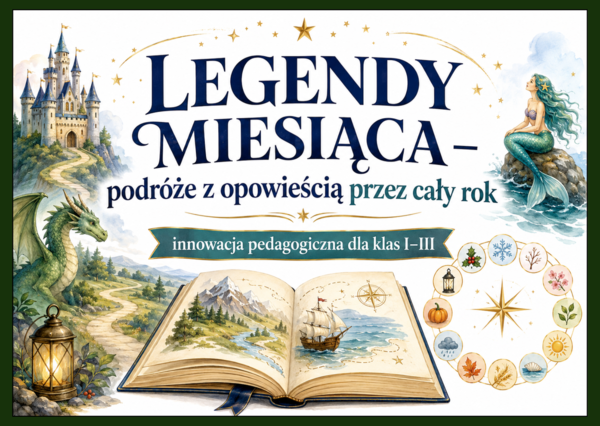 📗 LEGENDY MIESIĄCA - podróże z opowieścią przez cały rok – kompletna innowacja pedagogiczna dla klas I–III