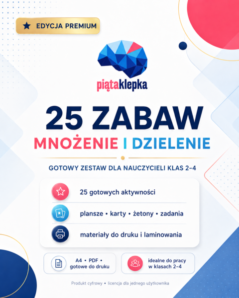 25 gotowych gier i zabaw z mnożenia i dzielenia dla klas 2–4