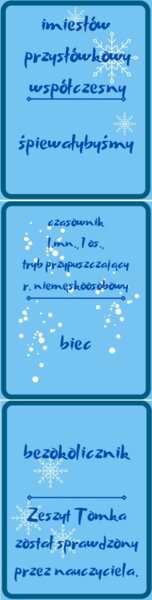 Części mowy - domino