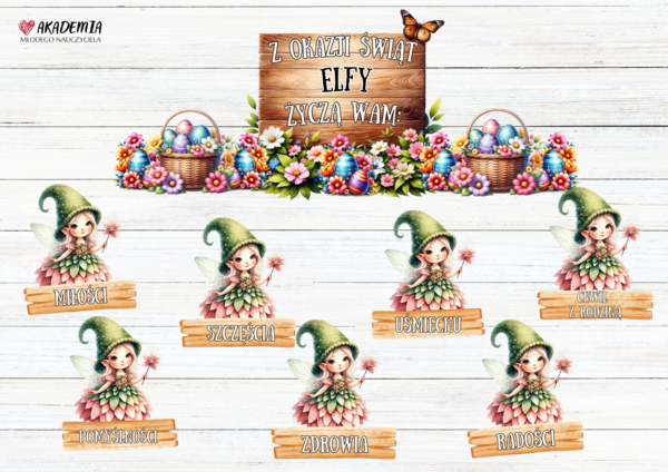 ŻYCZENIA WIELKANOCME - ELFY ELFIKI