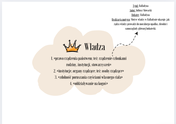 Motywy literackie - karty pracy (chmurki)