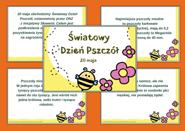 DZIEŃ PSZCZÓŁ – ciekawostki o pszczołach – wiosna – GAZETKA – biblioteka – świetlica – 13 stron – wersja 4
