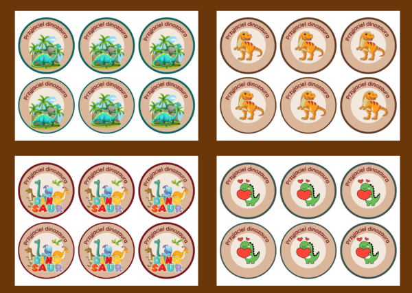 DZIEŃ DINOZAURA – medale – 4 wersje – biblioteka – świetlica – przedszkole